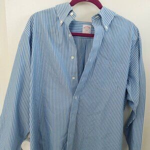 Brooks Brothers Men's  Blue 346 Non Iron Button Down Dress Shirt  16 4/5